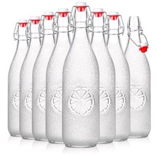 Danmu Art 6PCS 1L Glass Bottles with Swing Top Brewing Bottles Airtight 