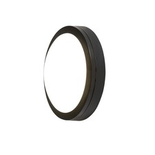 Litecraft Bulkhead 12 Watt Round Outdoor LED IP54 Ceiling or Wall Light - Black 