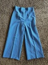 Zara Bright Blue High Waist Wide Trousers Size L