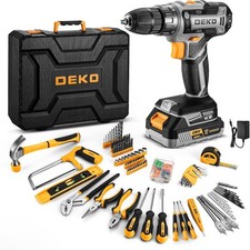 20V Cordless Drill Tool Kit Set | 186pc Power Tool Box with Battery & Case