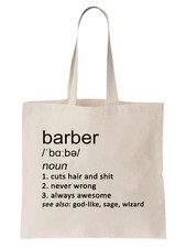 Barber Definition Funny Tote Bag Shopper Gift Shop Haircut Stylist Work Job Cool