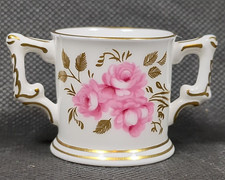 Royal Crown Derby~Miniature Two Handled Love Cup~ROYAL PINXTON ROSES ~ Ht 3.5cm