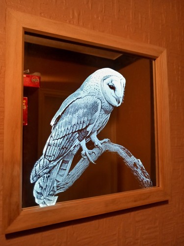 Wood framed engraved backlit - wood,