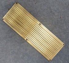 Small Reclaimed Brass Door Finger Plate - Ribbed/Beehive design