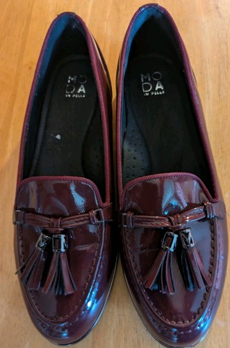 Moda pelle burgundy patent - pelle,