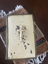 Antique Czech Prayer Book Small Cream Colored With Cross Detail