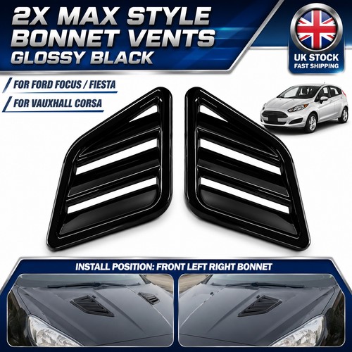 Glossy black adhesive bonnet - black,