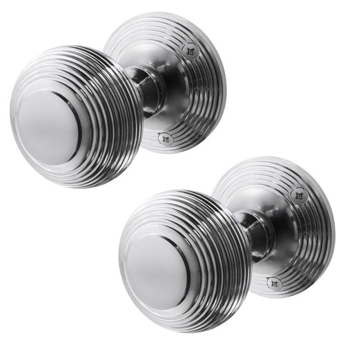 Beehive reeded chrome mortice - beehive,