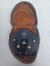 Vintage 3 3/4" J.W.Young & Sons Beaudex Fly Fishing Reel - Original Leather Case