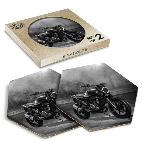 Hexagon coasters bw - x,