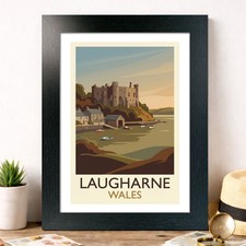 Laugharne, Wales Travel Poster