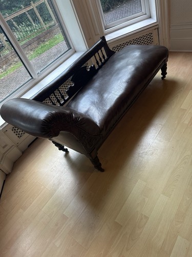 Leather victorian chaise - victorian,