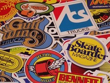 8 Iconic Vintage 70's Skateboard Stickers 