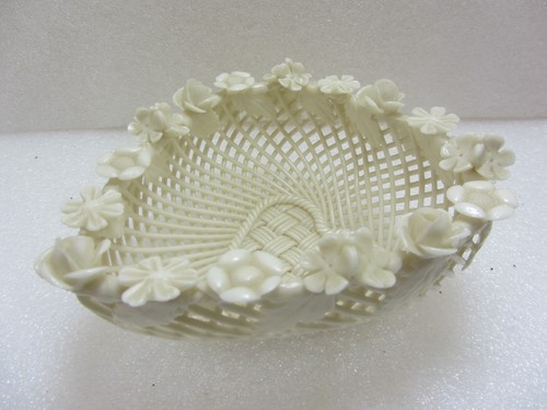 Belleek woven floral heart - belleek,