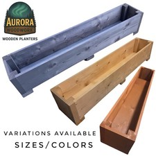 Long wooden garden planter veg - garden,