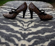Sofft Ladies Leopard print High Heeled Leather Shoes UK size 6.5 EU 40