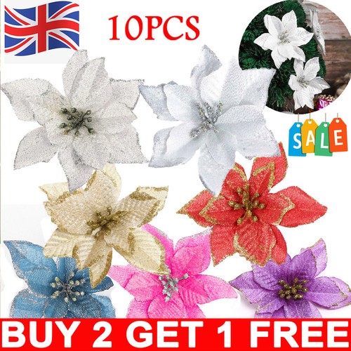 10pcs large glitter christmas - large,