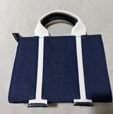 ZARA WOMEN’S MINI CITY DENIM PANELLED GRAB  BAG In DARK BLUE