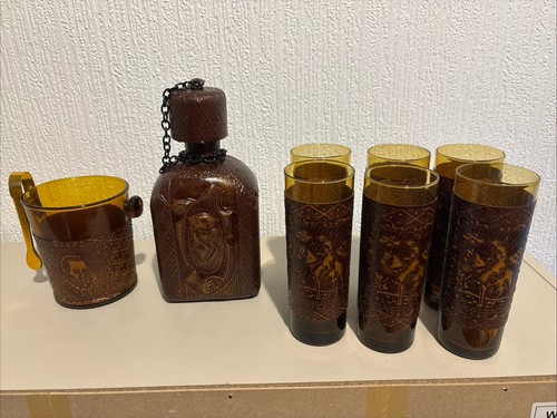 Vintage leather wrapped whisky - vintage,