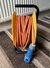 Heavy Duty Mennekes 16a Caravan 25m Extension Cable With Cable Reel 200-250V