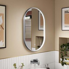 Nuie Columba Modern Bathroom Inset Frame LED Mirror 800 x 500mm Chrome
