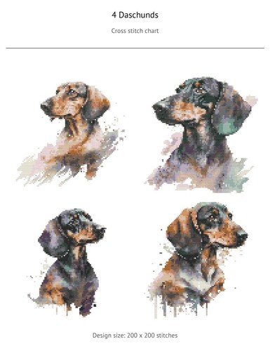 Dachshunds cross stitch - 4,