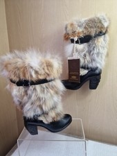 Rare Kos Ladies Ultra Premium Sheepskin Heeled Boots Real Soft Fur