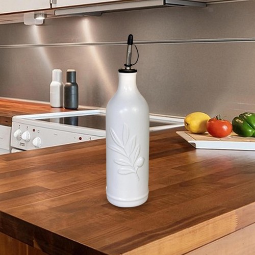 Ceramic olive oil dispenser - olive,