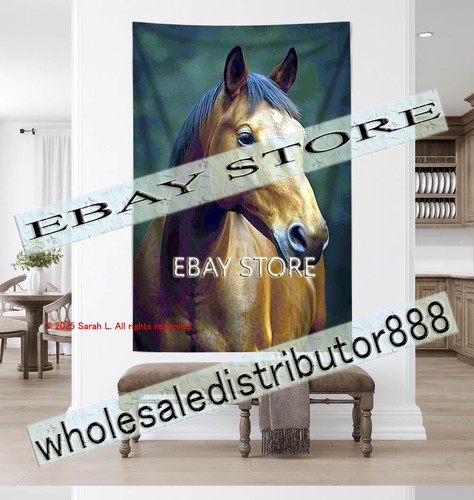 Brown horse head tapestry