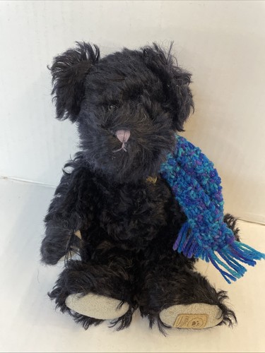 Black teddy bear - black, blue