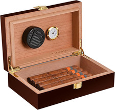 Volenx Cigar Humidor Box W/Hygrometer & Humidifier 15-20 Cigars Cedar Gift