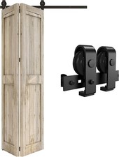 3FT/91CM Sliding Door Track Folding Door Hardware Kit Rail Roller Width 44cm