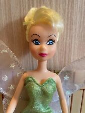 Disney  10” Tinker Bell  in a Long Green Dress with Wings and Pom Pom Shoes