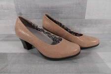 Womens Hotter ANGELICA Shimmer Beige Court Shoes Dual Fitting UK 5.5