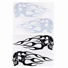 Pair of Motorcycle Skull Flame