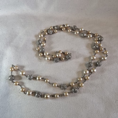 Long beaded statement necklace - long,