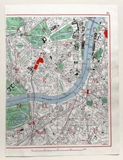 Large Vintage 1960s London Map - BATTERSEA-LAMBETH-PIMLICO-WESTMINSTER-BELGRAVIA