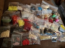 Collection Of Seed And Small Beads, Various Colours And Quantities