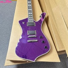 IBZ Iceman Paul Stanley Style Purple Broken Mirror Electric Guitard 22 Frets