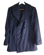 Vintage Navy 100% Wool Pea