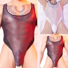 Mens Sleeveless Stretchy See