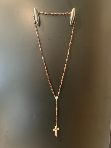 Vintage brown italian - brown, rosary
