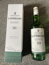 Laphroaig Islay Single Malt Scotch Whisky, 10 years, empty 70cl bottle and box