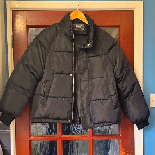 Black winter coat - black,