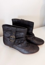 Barratts Ankle Boots Brown 6 Faux Leather