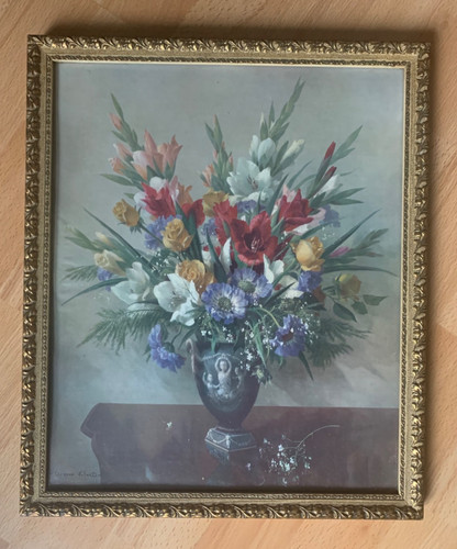 Framed vintage print titled - print,