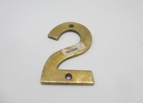 Vintage brass house number - brass,