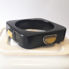 Chunky Black Square Bangle Big