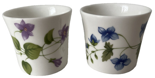 Floral egg cups vintage fine - vintage,