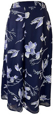 New Jacques Vert skirt 14 chiffon Floral Iris Midi Purple Fit & Flare